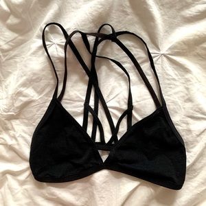 Free People cross back black bralette